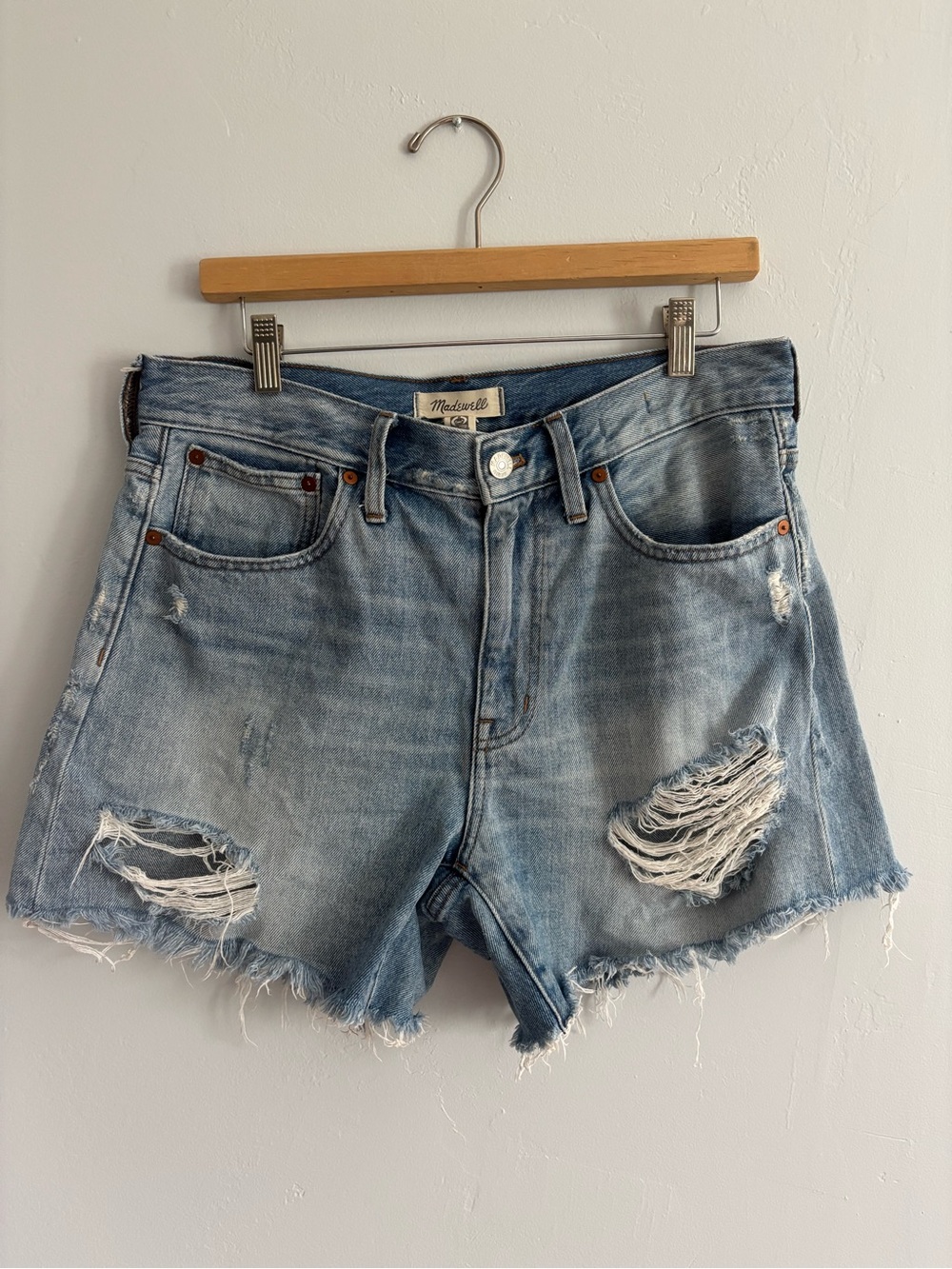 Madewell Relaxed Mid-Length Denim Shorts 28